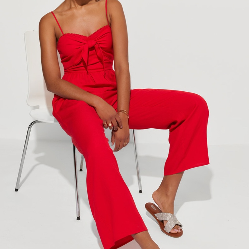 Red Tie Jumpsuit